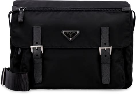 prada tessuto nylon double pocket messenger bag|prada nylon messenger bag vintage.